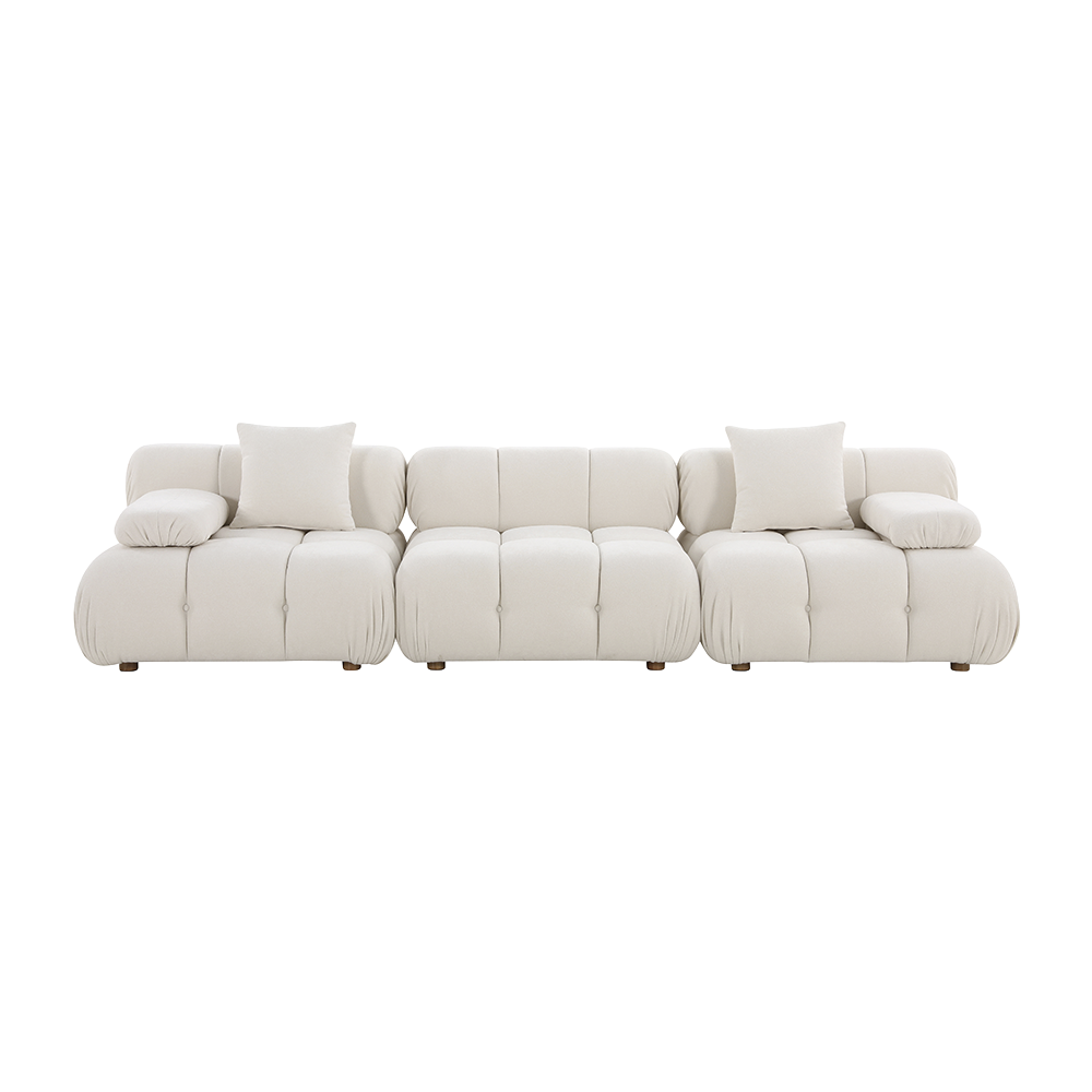 Three-Seater Sofa in Off White with Minimalist Design