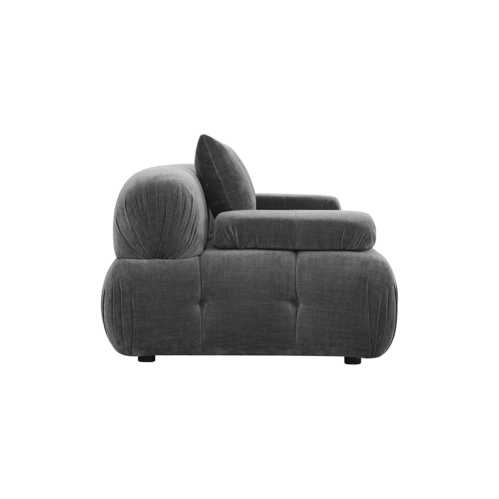 3-Piece Sofa in Graphite Fabric with Modern Design