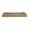 4-Piece Sofa in Camel Velvet with Modern Design