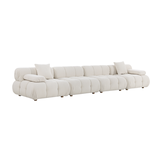 4-Piece Sofa in Off White with Modern Design Details