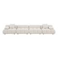 4-Piece Sofa in Off White with Modern Design Details