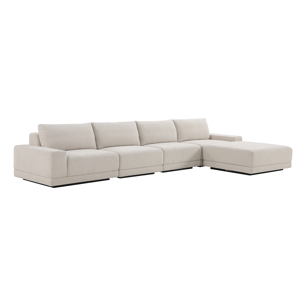 Torino 4-Piece Sofa Set with Ottoman in Beige
