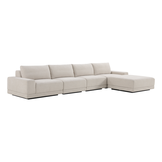Torino 4-Piece Sofa Set with Ottoman in Beige