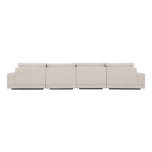 Torino 4-Piece Sofa Set with Ottoman in Beige