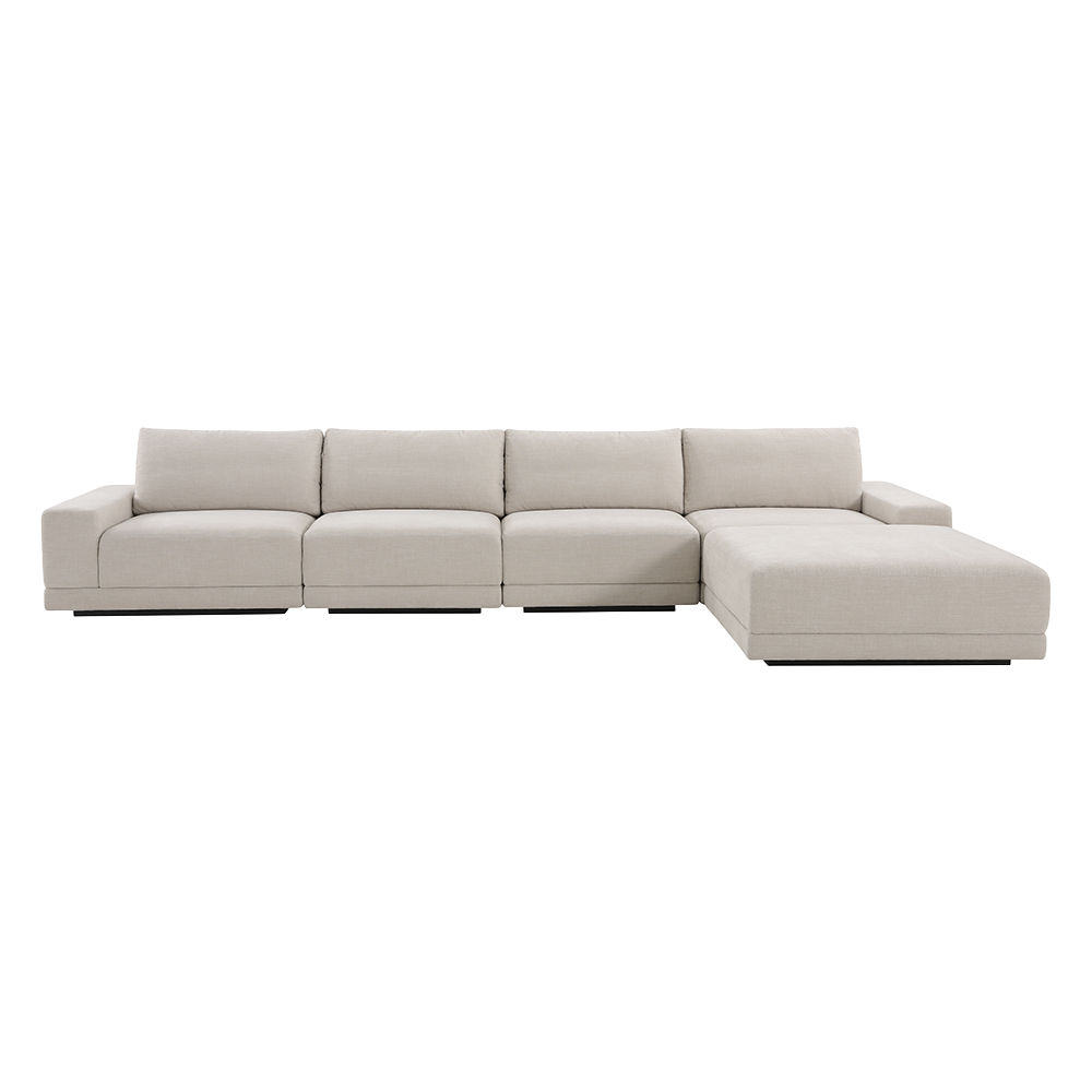Torino 4-Piece Sofa Set with Ottoman in Beige