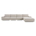Torino 4-Piece Sofa Set with Ottoman in Beige