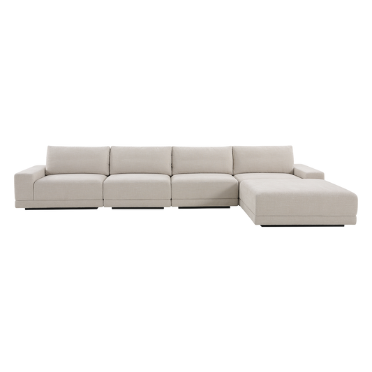 Torino 4-Piece Sofa Set with Ottoman in Beige