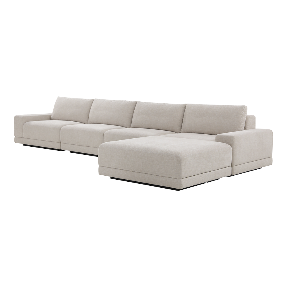 Torino 4-Piece Sofa Set with Ottoman in Beige