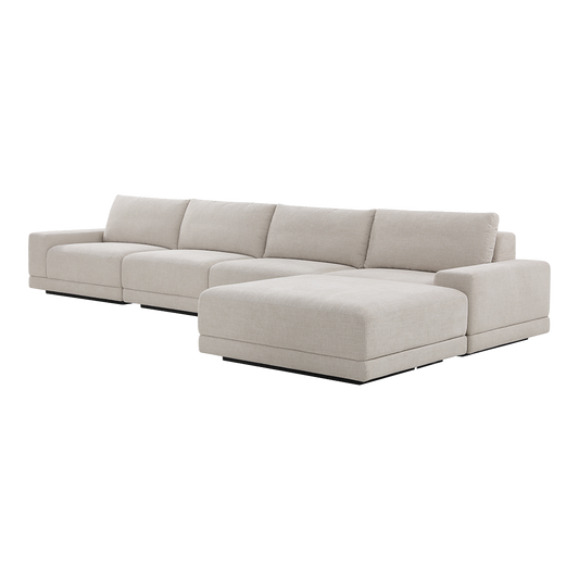 Torino 4-Piece Sofa Set with Ottoman in Beige