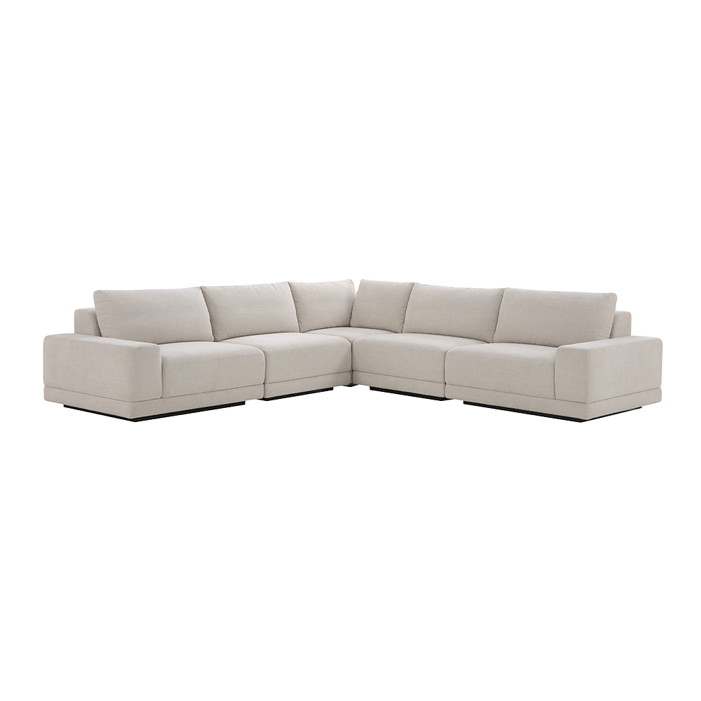 Corner Sectional Sofa in Beige with Modern Design