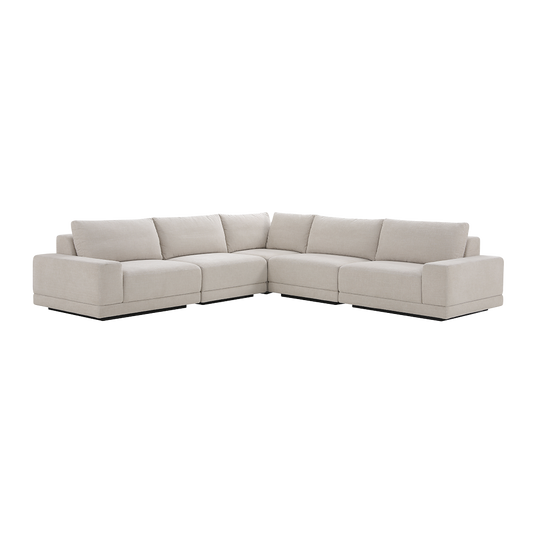 Corner Sectional Sofa in Beige with Modern Design