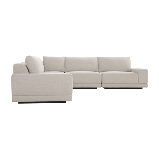 Corner Sectional Sofa in Beige with Modern Design