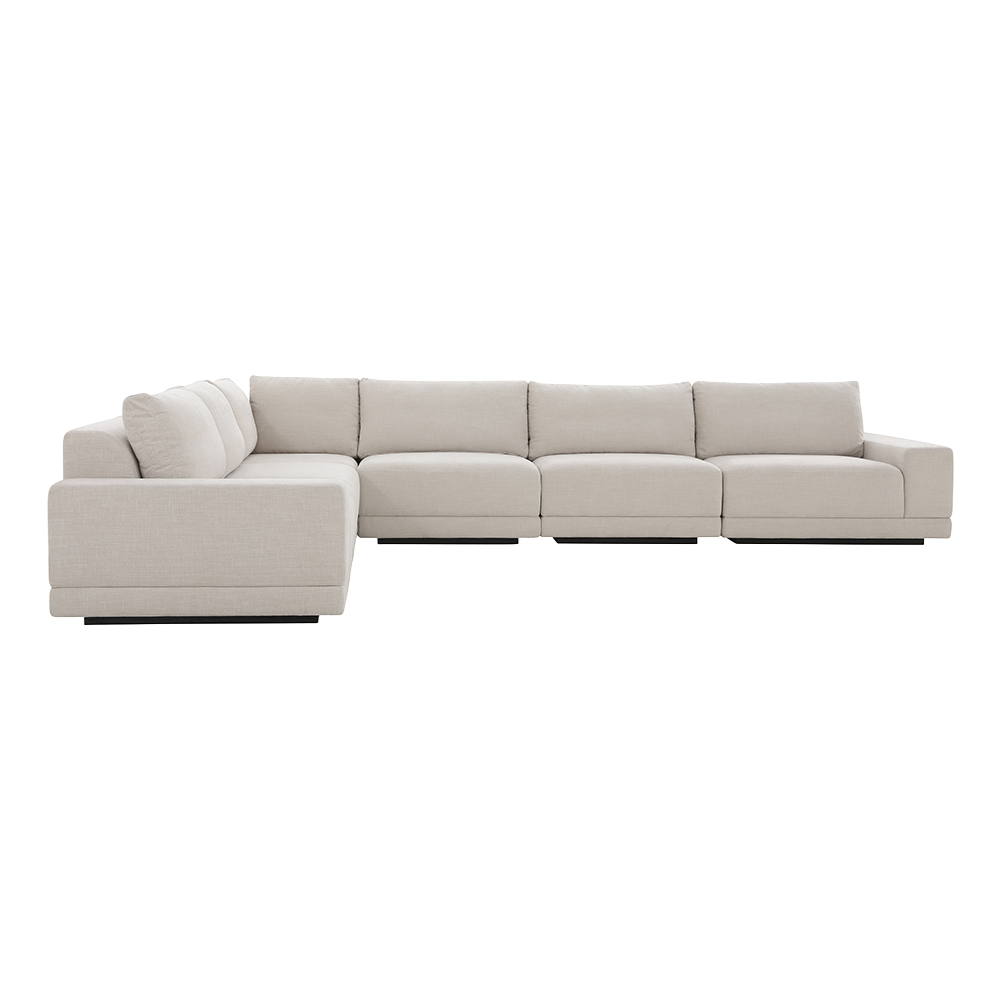 Large Beige Corner Sectional with Rounded Edges