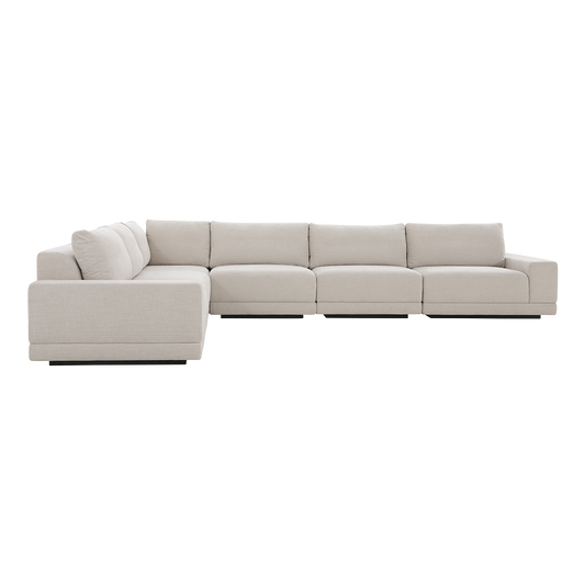 Large Beige Corner Sectional with Rounded Edges