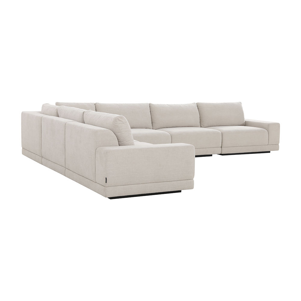 Large Beige Corner Sectional with Rounded Edges