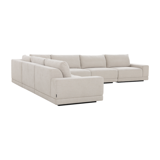 Large Beige Corner Sectional with Rounded Edges