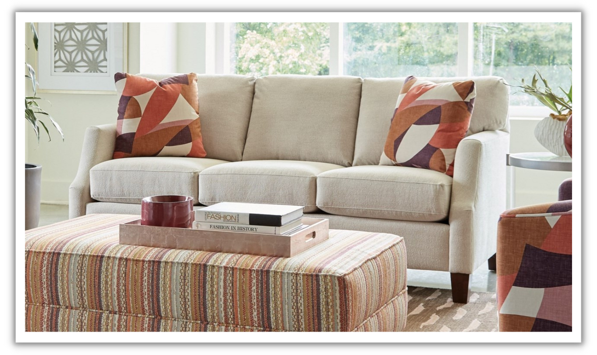 Fabric Sofa with Tufted Back Design