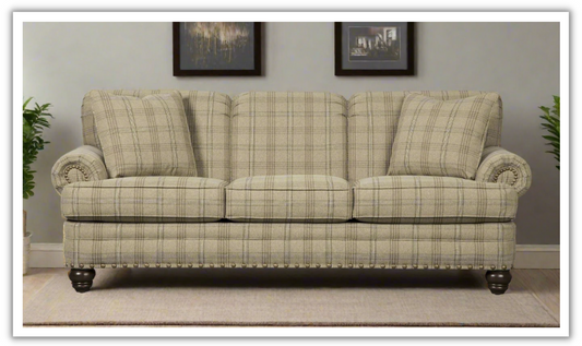 3-Seater Fabric Sofa with Rolled Arms in Bella Design
