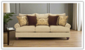 3-Seater Fabric Sofa with Rolled Arms in Edna Design