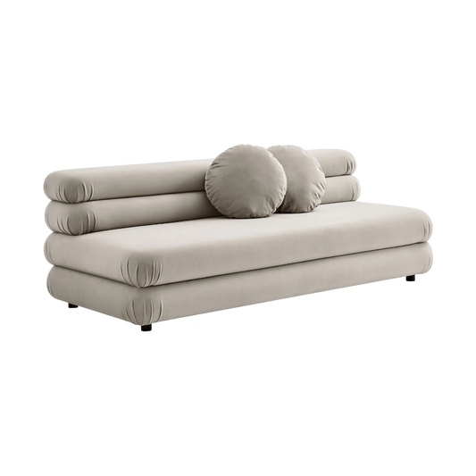 Modular Loveseat in Beige with Contemporary Design