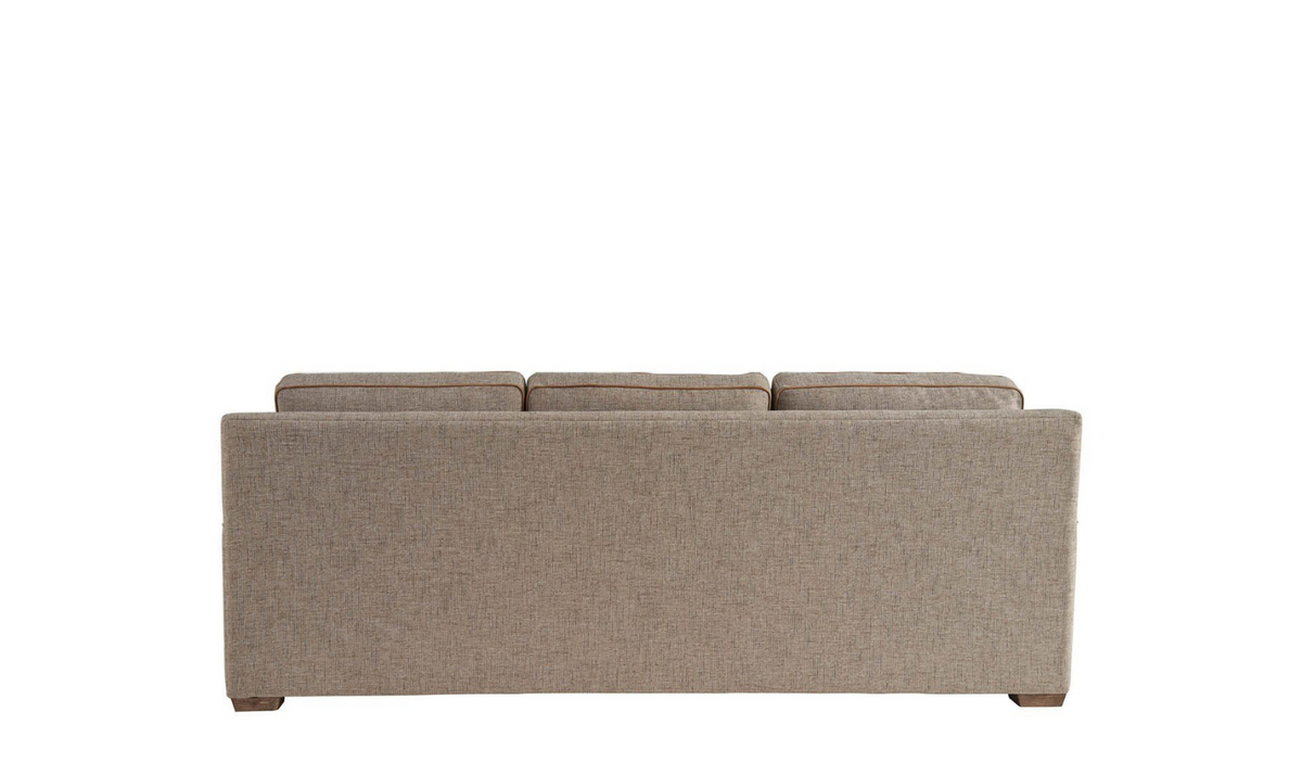 3-Seater Fabric Sofa in Brown with Tufted Back Design