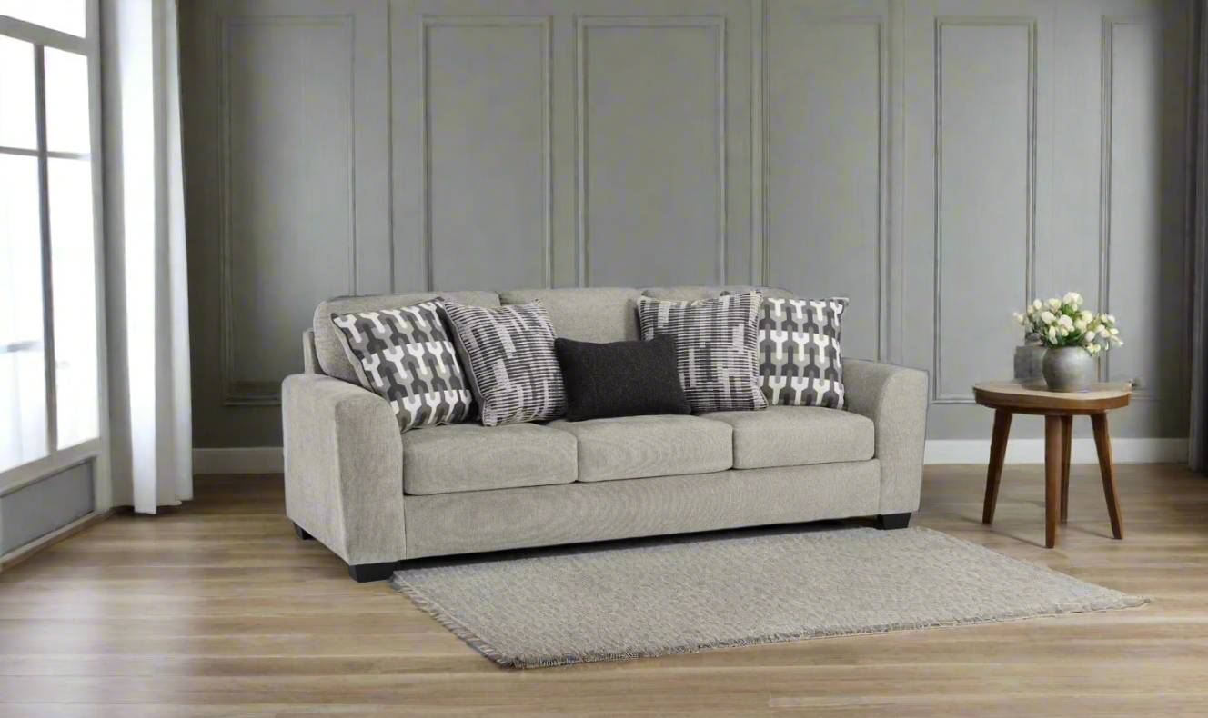 3-Seater Fabric Sofa with Box Cushions in Modern Heritage Design