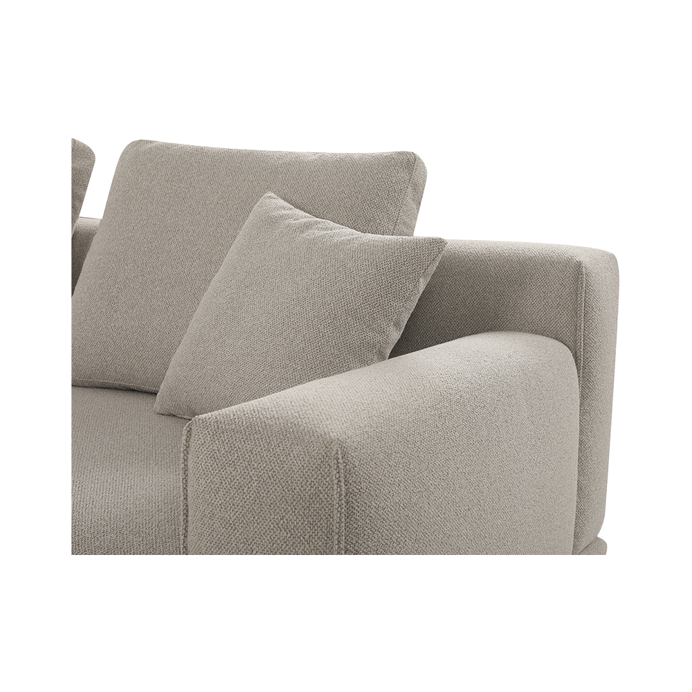 Sectional Sofa in Beige with L-Shaped Design