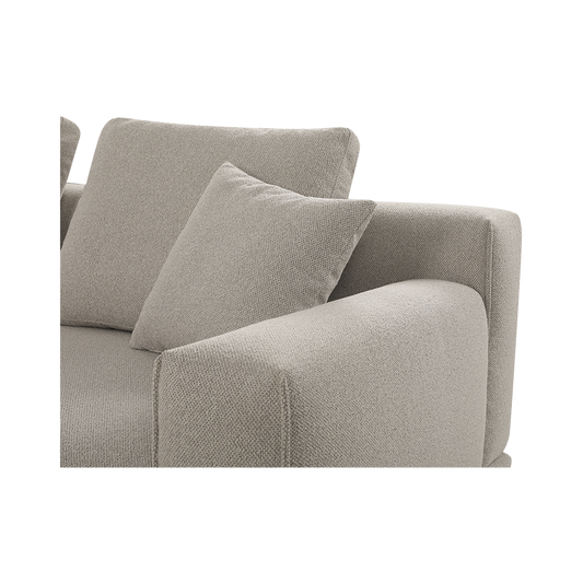 Sectional Sofa in Beige with L-Shaped Design