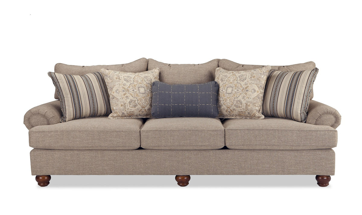 3-Seater Fabric Sofa with Rolled Arms in Edna Design