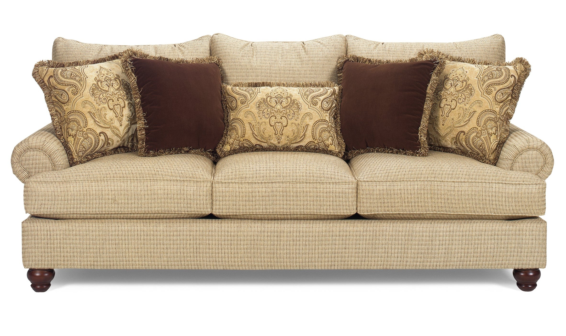 3-Seater Fabric Sofa with Rolled Arms in Edna Design