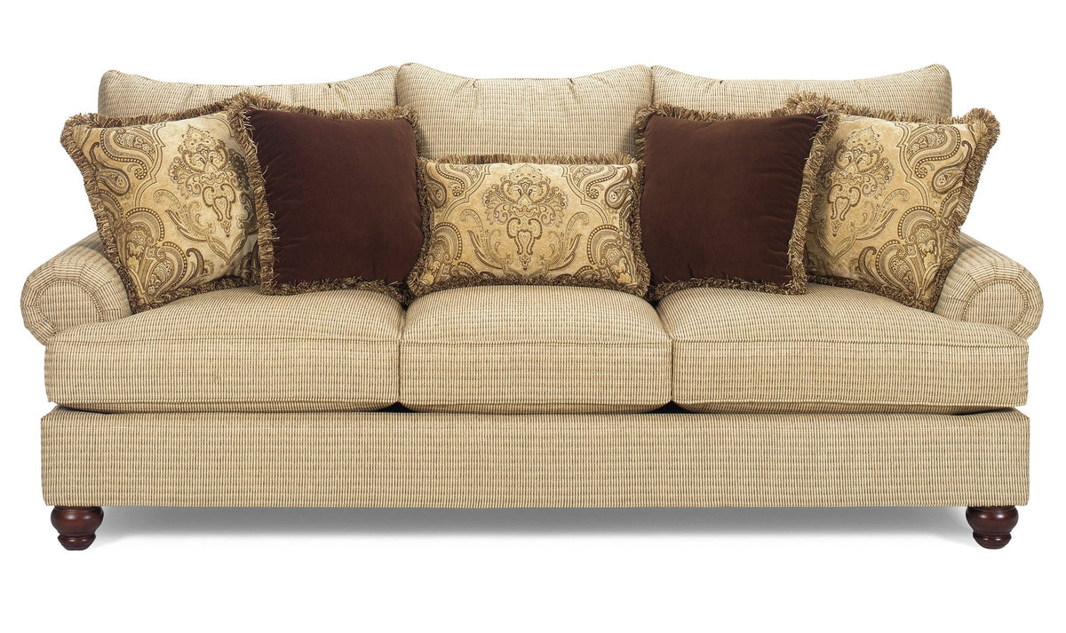 3-Seater Fabric Sofa with Rolled Arms in Edna Design