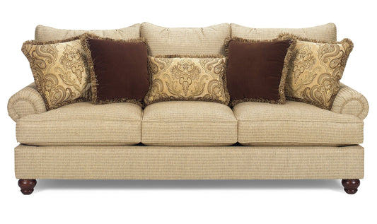 3-Seater Fabric Sofa with Rolled Arms in Edna Design