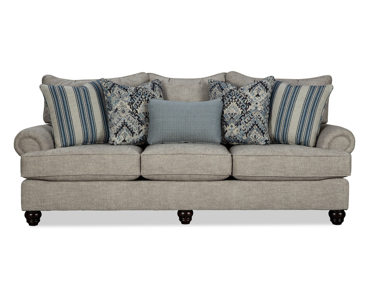 3-Seater Fabric Sofa with Rolled Arms in Edna Design