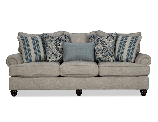 3-Seater Fabric Sofa with Rolled Arms in Edna Design