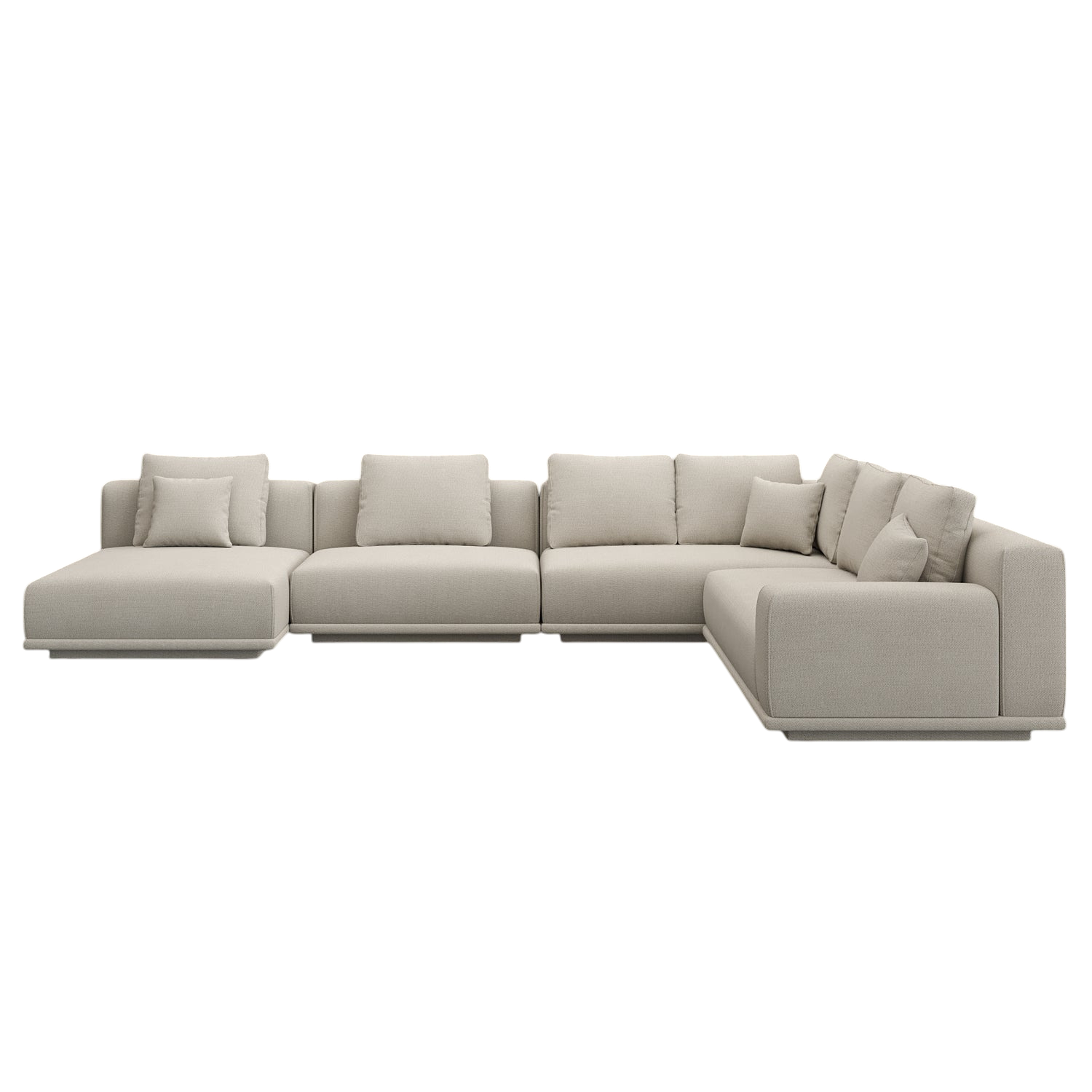 Sectional Sofa in Beige with L-Shaped Design