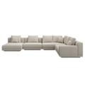 Sectional Sofa in Beige with L-Shaped Design