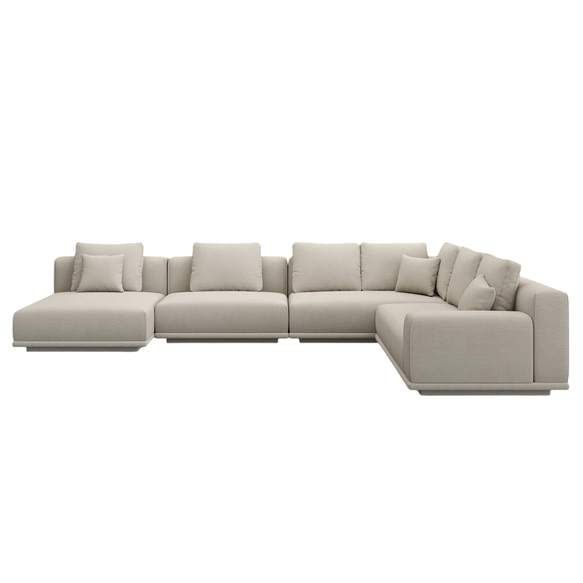 Sectional Sofa in Beige with L-Shaped Design