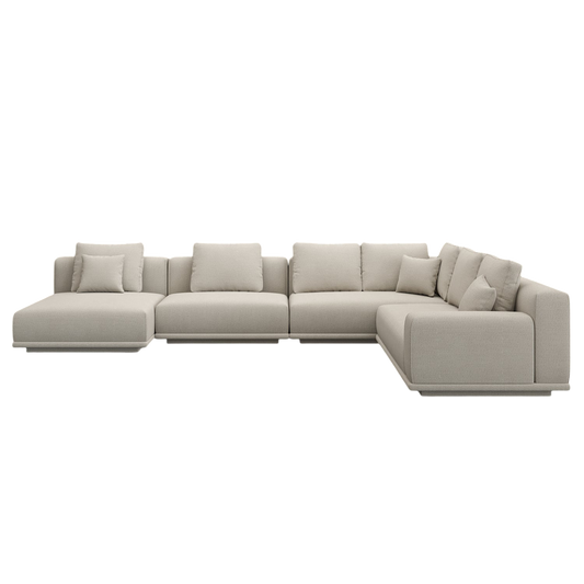 Sectional Sofa in Beige with L-Shaped Design
