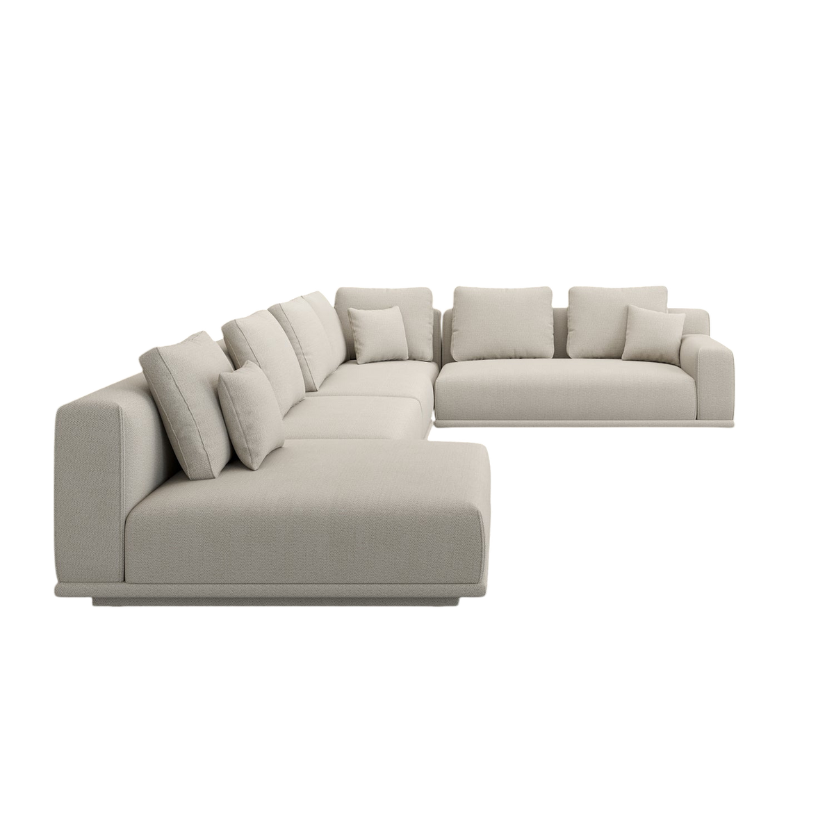 Sectional Sofa in Beige with L-Shaped Design