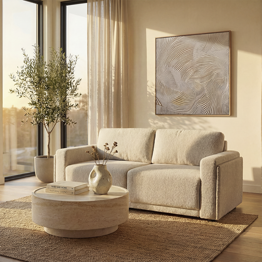 Sofa Bed in Greige with Stylish Minimalist Design