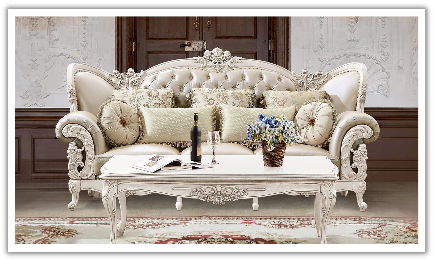 Ellenton Sofa in Soft Grey Fabric with Clean Lines