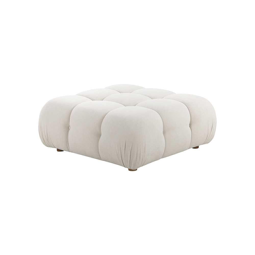 Ottoman Off White with Elegant Tufted Design