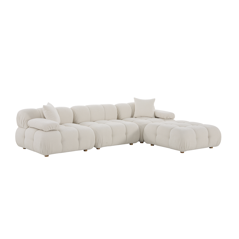 Sectional Sofa Off White with Modern Design