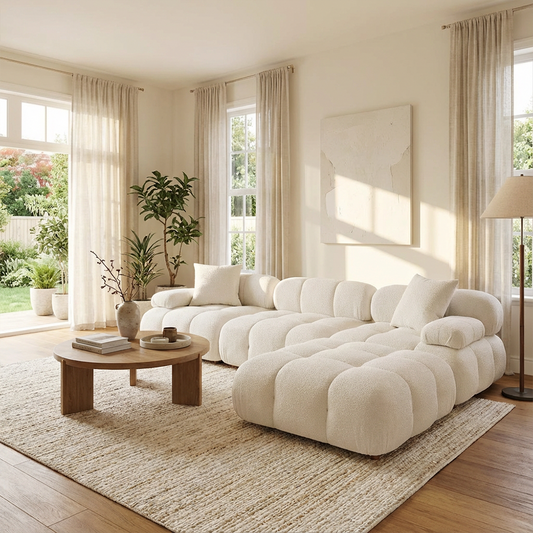 Sectional Sofa Off White with Modern Design