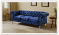 3-Seater Tufted Velvet Sofa with Crystal Accents