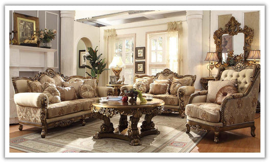 Chenille Fabric Traditional Sofa in Brown with Rolled Arms
