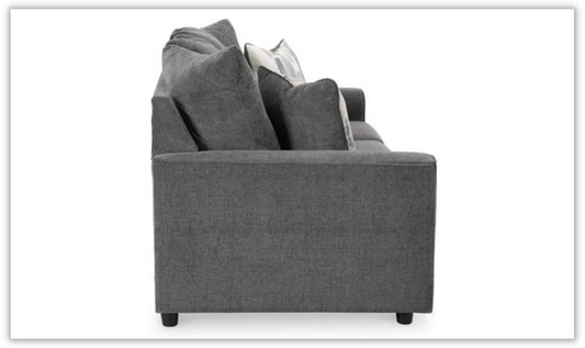 Gray Fabric 3-Seater Sofa with Slope Arm Design