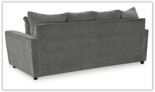 Gray Fabric 3-Seater Sofa with Slope Arm Design