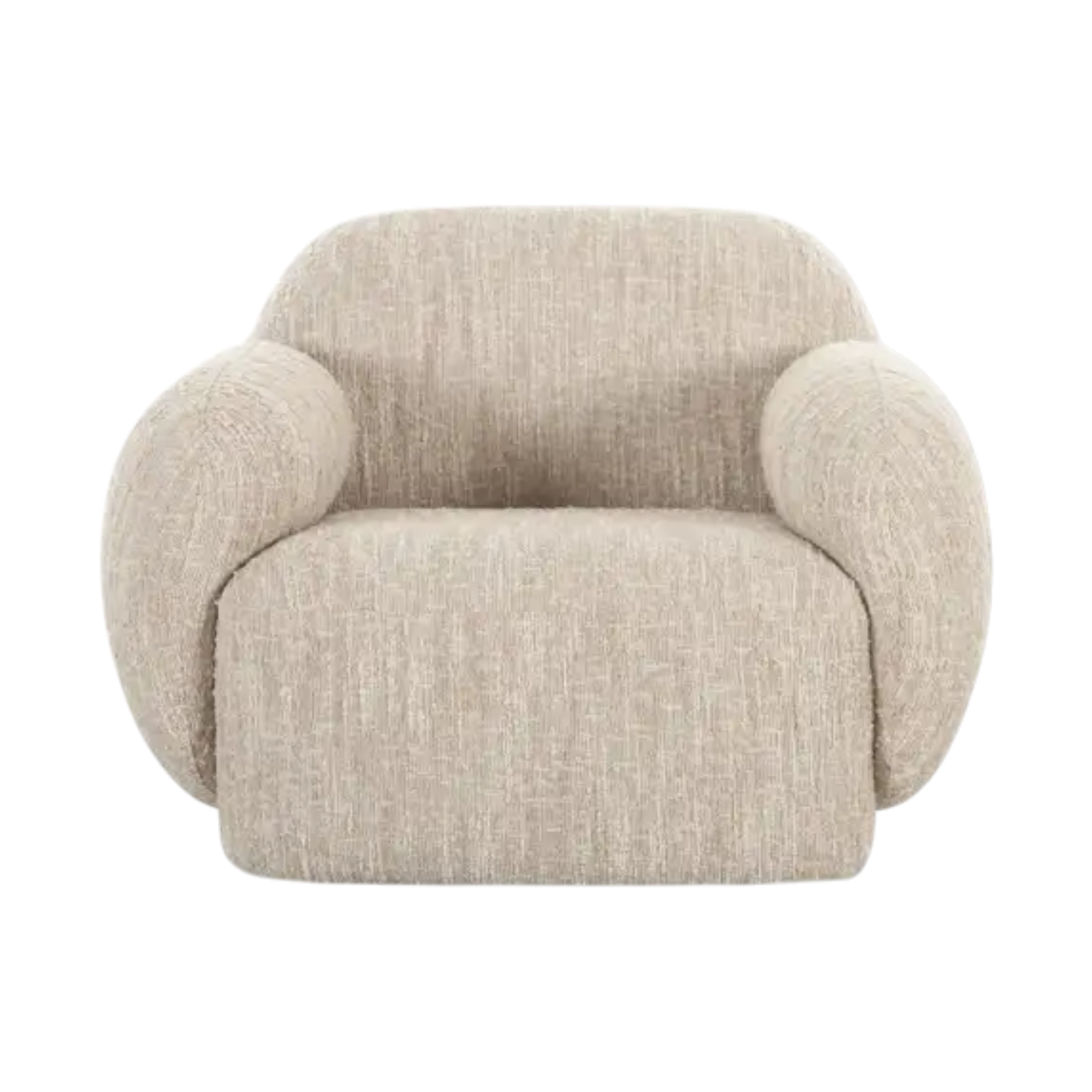 Lounge Chair in Off White with Curved Back Design