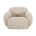 Lounge Chair in Off White with Curved Back Design